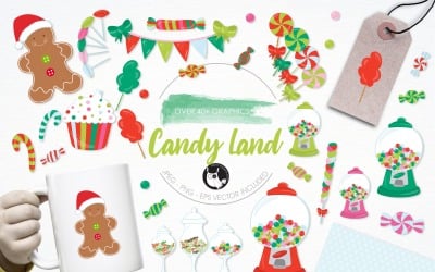 Christmas candy Illustration Pack - Vector Image