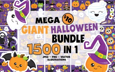 Graphic Halloween Bundle 1500 in 1 - Vector Image