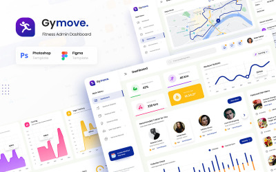 Gymove - Fitness Admin Dashboard Webbplatsdesign UI-element