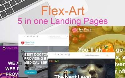 Responsywny szablon Landing Page FlexArt - Five in One #118514