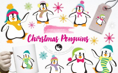 Weihnachtspinguin-Illustrations-Pack - Vektorbild