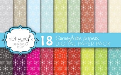 Christmas Snowflake Digital Paper - Vector Image