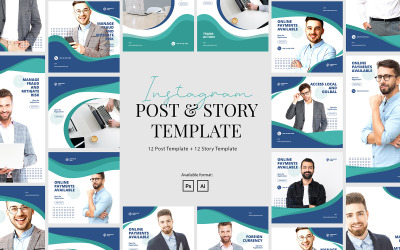 Elegante modello di storia di post Instagram aziendale per social media