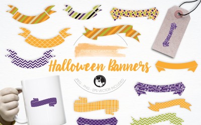 Halloween Banners Illustration Pack - Vector Image
