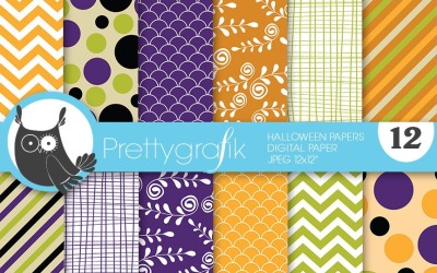 Halloween Digital Paper, Commercial - Vector Image