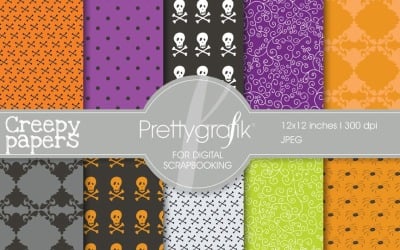 Halloween Digital Papers Scrapbook - Vector Image