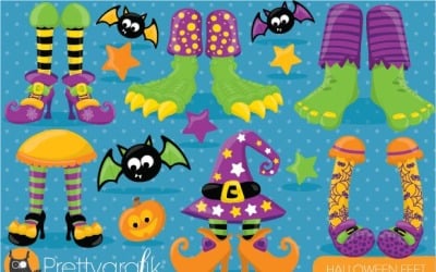 Halloween Feet Clipart - Vector Image