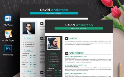 Modello di curriculum modificabile professionale e pulito Design Ms Word Apple Pages