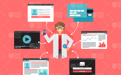 Online Popular Science Concept - Vector Afbeelding