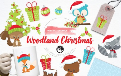 Woodland Christmas Illustration Pack - Vektorbild