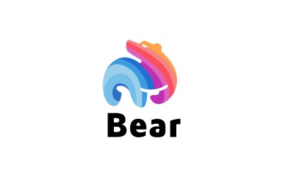 Färgglada björn logotyp mall
