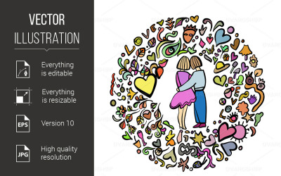 Loving Couple - Vector Image