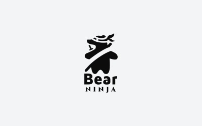Modèle de logo ours Ninja