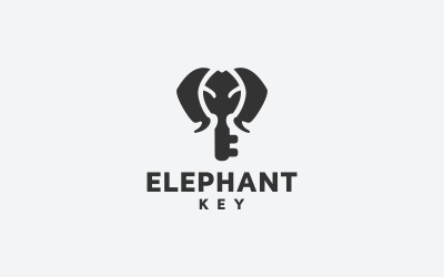 Modello di logo chiave di elefante