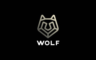 Modello di logo del lupo minimo