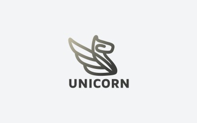 Modello di logo di unicorno
