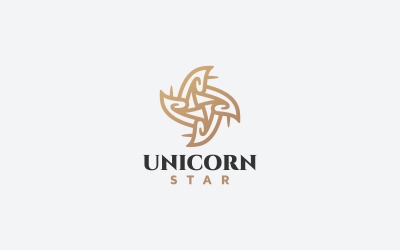 Modelo de logotipo Unicorn Star