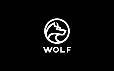 Plantilla de logotipo de lobo