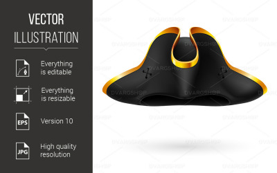 Black Cocked Hat - Vector Image