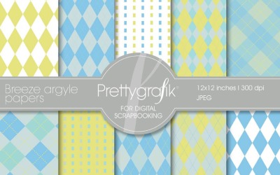 Breeze Argyle Digital Paper - Vector Image
