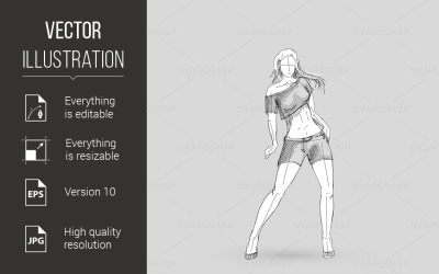 Dancing Girl - Vector Image