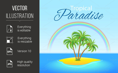 Escena tropical - imagen vectorial