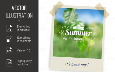 Old Photograph of Fresh Leaves out of Focus - Vector Image