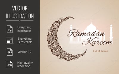 Ramadan Kareem üdvözlőlap - vektor kép
