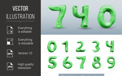 Set of Color Plasticine Figure - Vector Image