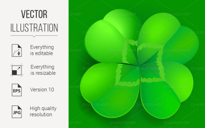 Shamrock, Trefoil or Clover Leaf Irish Symbol - Vector Image