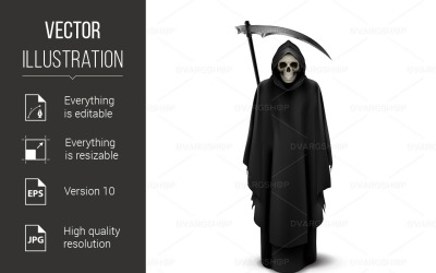 Angel of Death on White - Vector Image