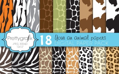 Animal Print Digital Paper - Vector Image