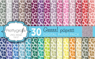 Leopard Animal Print Digital Paper - Vector Image