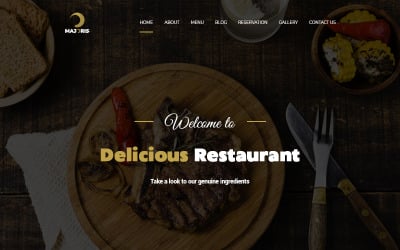 Majoris - Restaurant Onepage PSD-Vorlage