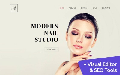 Responsywny szablon Moto CMS 3 NailLepo - Manicure & Nail Supplies #118999
