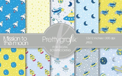 Space Digital Paper, Commercial Use - Vector Image