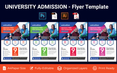 University Admission promotion flyer PSD, AI design volume-5