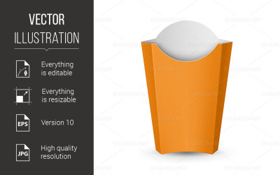 Empty Yellow Packaging for French Fries - Vector Image