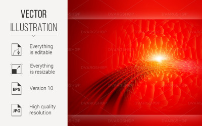 Futuristic Red Digital Background - Vector Image