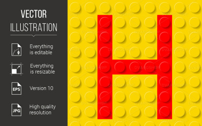 Letter H in Construction Kit - Vector Image