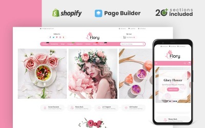 Shopify Theme namens "Flory Flower Store" #119142