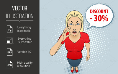 Woman Gesturing - Vector Image