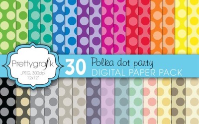 Polka Dot Digital Paper, Commercial - Vector Image