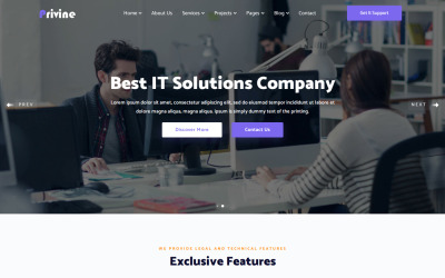 Privine - Modèle de site Web de solutions informatiques et de services aux entreprises