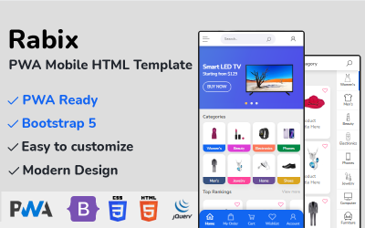 "Rabix" Responsive App Template №119280