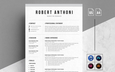 Robert Anthony - Šablona životopisu webového vývojáře