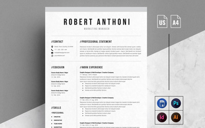 Robert Anthony - Webentwickler-Lebenslaufvorlage