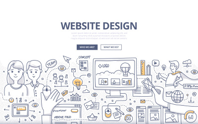 Web Design Doodle Concept - Vector Image