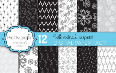 Wedding Floral Digital Paper - Vector Image