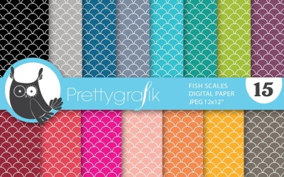 Écailles de poisson, soleil levant, numérique - Image vectorielle